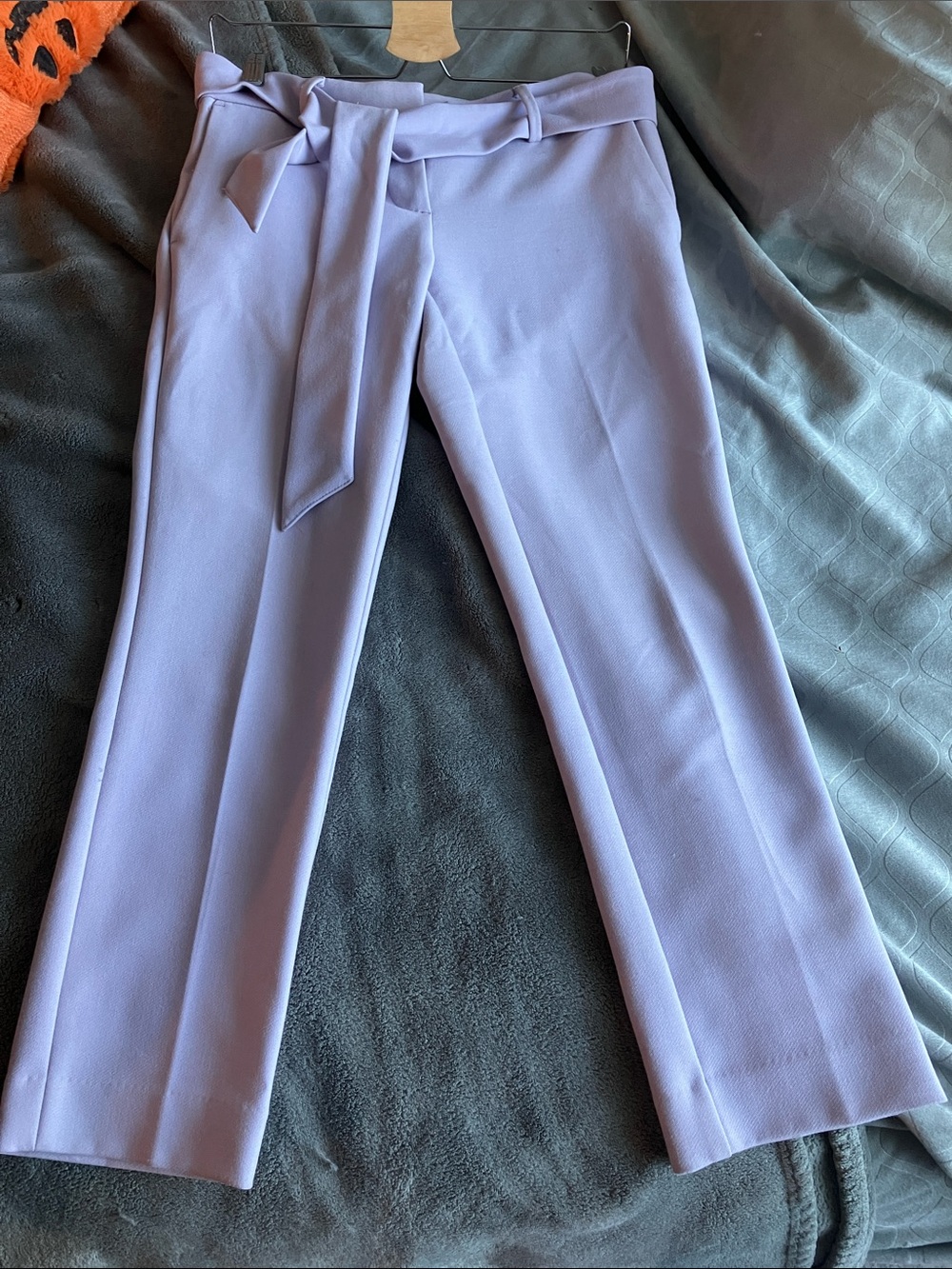 LOFT Lavender Tie-Waist Straight Trousers